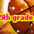 Pixelated basketball image with overlaid text in yellow and green boxes, showing partial text 'th grade St. James' at top and 'basket ball!!' below.