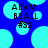 Blue background with light blue circular shapes and black text reading ABVM BBALL #32 in pixelated font.