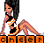 Pixel art icon of a cheerleader in black and orange outfit posing on an orange block with 'cheer' text below, static single-frame image.