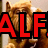 Animated sequence showing a brown furry alien with large ears and nose, first displaying red text then transitioning to the character's face.