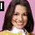 A four- shows a woman with long dark hair in a yellow sweater on pink background, a man with short brown hair on light blue background, a yellow 'glee' logo with red text and hand gesture, and a blank gray