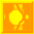 Four orange square with yellow borders display a sequence of pixelated yellow shapes against an orange background