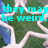 Pixelated image with cyan text over a green and blue background featuring white curved lines.