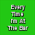 Green background with pixelated text blocks surrounding a central photo of a person with dark hair and red lips, labeled 'Kaye' in green text.
