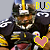 Pixelated image of a football player in uniform with yellow helmet stripe, holding pink heart icon and partial 'BUS' text visible.