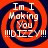 Four identical spiral-patterned with orange and dark blue rings, each containing white text reading "Im I Making You !!!DIZZY!!!" in a pixelated font