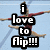 A gymnast in a red leotard performs a flip on a high bar with text overlays expressing enthusiasm for gymnastics.