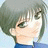 A split-frame contact sheet showing a pixelated anime-style character on the left and text elements on the right against black background.