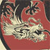 Pixelated red and white image with abstract shapes and dark accents, possibly depicting a stylized figure or object against a dark background.