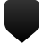 Solid black pin-shaped icon with rounded top and pointed bottom on light gray background