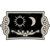 Static pixel art icon with black background, light gray border, and central symbols including a gear, crescent moon, and abstract shapes.