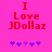 Red text "I Love JDollaz" on bright pink background with purple star-like shapes below, two variations of the same design.