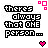 Pixelated text 'theres always that ONE person...' with animated pink and white heart symbols above a of identical frames