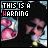 identical animated icons showing a person with dark hair and sunglasses, pink lips, and text reading "THIS IS A HARMING" in white and red