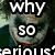 A split-screen image of a character with white face paint, dark eye makeup, and a red smile, with text reading 'why so serious?' in the top-left