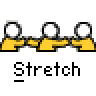 Animated contact sheet showing two frames of a pixel art buddy icon with yellow stick figures and text elements on gray background.