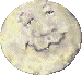 Four circular light-yellow icons with textured surfaces display sequential facial expressions: eyes closed, eyes open, eyes squinted, eyes closed again.