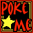 A 48x48 pixel animated contact sheet showing three frames of a 'POKE ME' buddy icon with star symbols and color variations, displayed on a gray background.