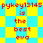 Red pixel text on cyan and yellow background repeats 'pykey13145 is the best eva' across two with diamond and square patterns