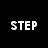 Black background with white pixelated text reading "STEP UP YOUR GAME!" in two lines.