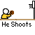 Pixelated animation of a yellow-shirted figure attempting basketball shots with repeated text and a final collapse.