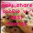 Pixelated image with pink text reading 'only share cookie w BEST friends' over a blurred background of brown and green tones.
