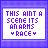 Six identical pixelated text on purple background with animated heart symbols under 'RACE' text