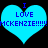 Two cyan hearts with blue text reading "I LOVE MCKENZIE!!!!!!" on a black background, each heart displaying identical static content.