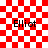 Red and white checkered background with four instances of the text 'Elliot' in black, each positioned near a different animated pattern