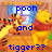 Animated scene featuring Winnie the Pooh and Tigger in a room with blue curtains, displaying changing text overlays.