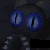Animated contact sheet of a dark cartoon character with blue eyes repeating across frames, displaying text changes in different colors and positions.