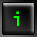 Green lowercase 'i' symbol on dark gray square background with silver border, displayed in four variations showing static and glowing states.