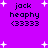 Purple background with white star shapes and black text reading 'jack heaphy <33333' in four identical sections.