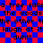 A pixelated image with red and blue checkered background displaying repeated text about a tree falling in the woods, each line containing 'a tree falls', 'the woods', 'the other t', 'laugh at it', and 'duh!!!'