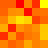 square pixels in varying shades of orange and yellow arranged in a patterned layout