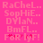 Pixelated text list on bright pink background with red asterisks over 'FOR' and 'Fy' in the bottom , displayed as two identical side-by-side