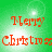 Green background with red text reading 'Merry Christmas' and a bright white light effect that shifts position across frames.