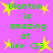 Green pixelated text on a pink background reads "Blanton is amazing at life <33" with yellow starbursts, animated to shift position across frames.