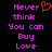 A static contact sheet of two identical pixel art frames showing pink text and a red heart symbol on black background.