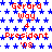 Static pixel art featuring red text 'Gerard Way 4' and 'President '03 '05 '08' over a blue star pattern background.