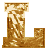 Four pixelated golden L-shaped icons with textured patterns on a gray background, each showing slight variations in pattern and color distribution.