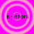 Four identical circular icons with concentric rings display the text 'Brittoni' on a bright pink background.