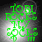 Green pixelated text 'TOFI ROCKS MY SOCKS' with a female symbol and three vertical lines on a gradient background, animated by shifting light source.