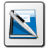 Pixelated icon shows a blue and white document with a diagonal black-and-white striped pen on top, framed by a gray border.