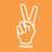 Pixelated white peace sign hand gesture on orange background with "**SPANISH HIPPIE**" text in pixel font.