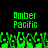 Green pixelated text 'Amber Pacific' appears twice on a black background with a green pixelated wave-like pattern below.