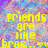 Pixelated yellow text on a multicolored pixelated background reads 'friends always are supporting like you' with visible spelling errors.