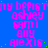 Blue background with repeated pink text 'my bepis my bepis my bepis' and names 'ashley sam i ally alexis' in vertical , scattered green dots
