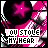 Animated pink star icon with 'YOU STOLE MY HEART' text over black and white abstract background, showing sequential brightness changes.