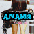 six pixelated images showing people in various poses with overlaid text, including "ANAM" and "LOVES"